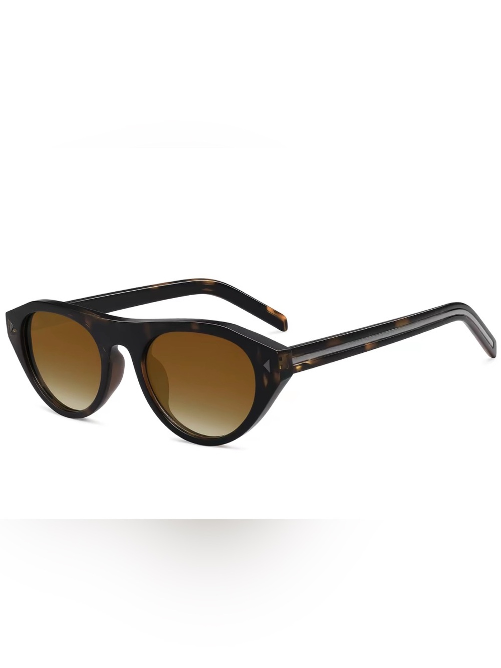 NEW Oval Cateye Tortoiseshell Brown Gradient Lens Sunglasses